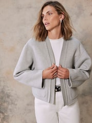 Mint Velvet Grey Wool Blend Boxy Jacket - Image 1 of 4