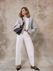 Mint Velvet Grey Wool Blend Boxy Jacket - Image 2 of 4