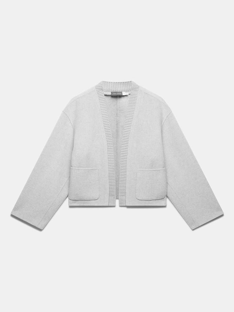 Mint Velvet Grey Wool Blend Boxy Jacket - Image 4 of 4
