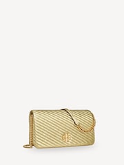 Tory Burch Gold Kira Metallic Moto Quilt Chain Wallet - Image 4 of 6