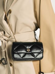 Tory Burch Black Kira Diamond Quilt Mini Flap Bag - Image 3 of 6