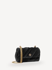 Tory Burch Black Kira Draped Velvet Mini Flap Bag - Image 4 of 5