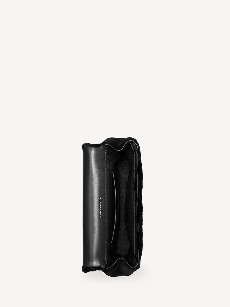 Tory Burch Black Kira Draped Velvet Mini Flap Bag - Image 5 of 5