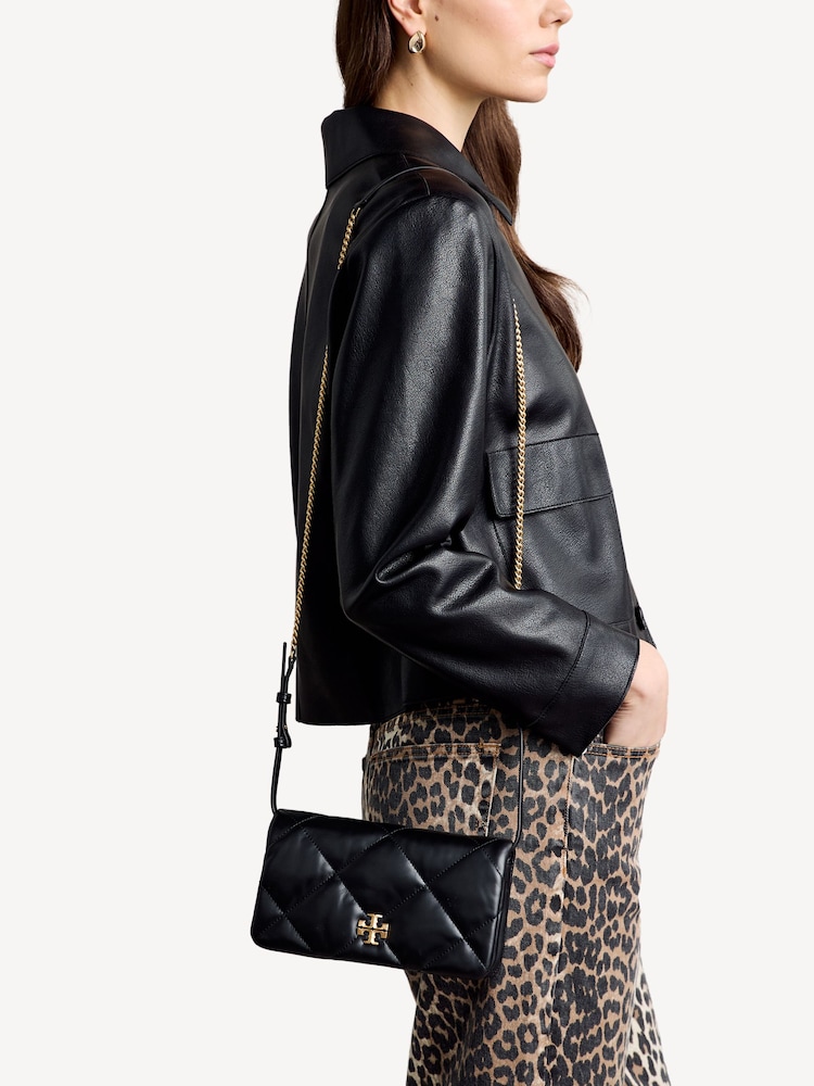 Tory Burch Black Kira Diamond Quilt Chain Wallet - Image 2 of 8 Tory Burch Black Kira Diamond Quilt Chain Wallet - Image 2 of 8