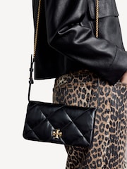 Tory Burch Black Kira Diamond Quilt Chain Wallet - Image 4 of 10