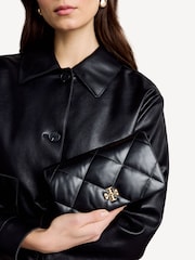 Tory Burch Black Kira Diamond Quilt Chain Wallet - Image 6 of 10