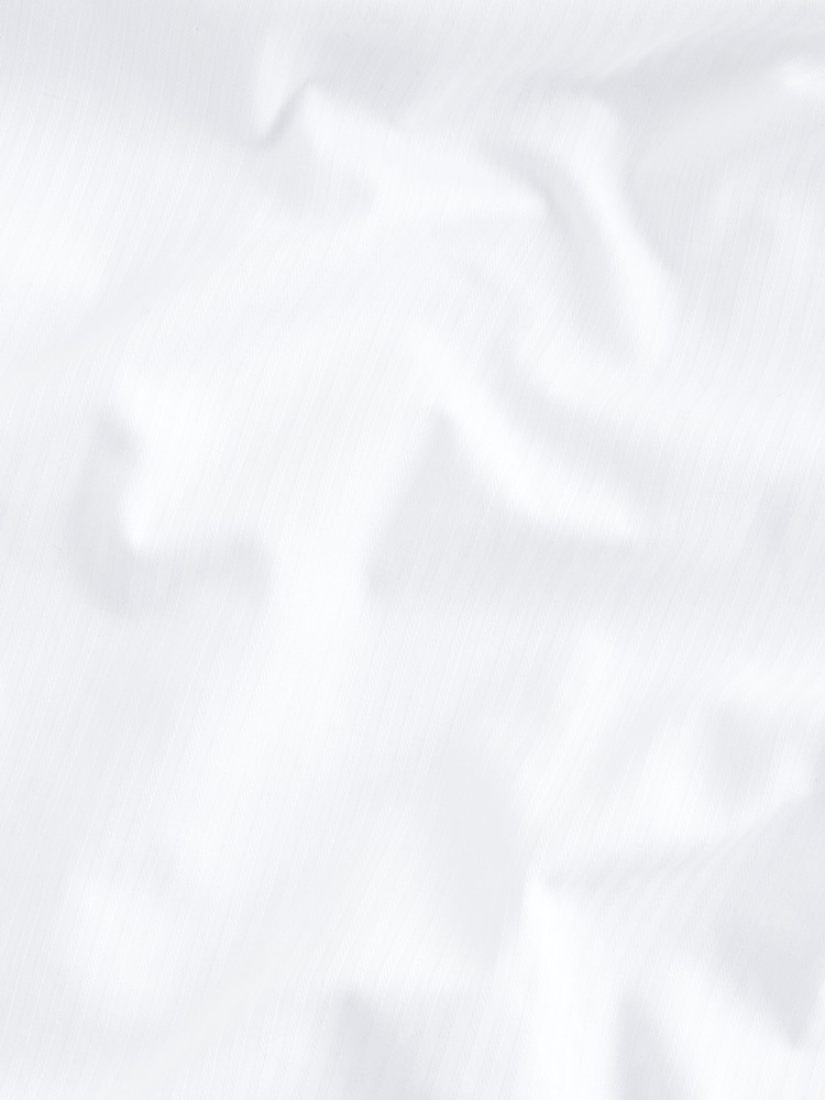 White Slim Fit Stripe Easy care Textured Trimmed Shirt - Image 9 of 9