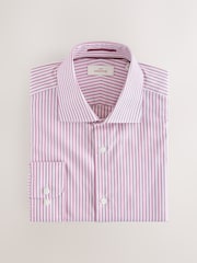 Coral Pink Bengal Slim Fit Signature 100% Cotton Bengal Stripe Shirt - Image 5 of 7