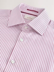 Coral Pink Bengal Slim Fit Signature 100% Cotton Bengal Stripe Shirt - Image 6 of 7