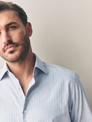 Neutral Brown Slim Fit Signature Premium Textured Shirt - Image 1 of 8