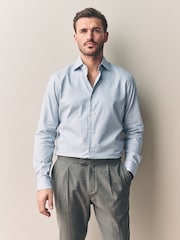 Neutral Brown Slim Fit Signature Premium Textured Shirt - Image 3 of 8