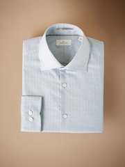 Neutral Brown Slim Fit Signature Premium Textured Shirt - Image 6 of 8