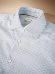 Neutral Brown Slim Fit Signature Premium Textured Shirt - Image 7 of 8