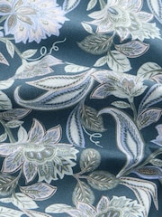 Navy Jacobean Floral Slim Fit 100% Cotton Long Sleeve Single Cuff Printed Formal Shirt - Image 9 of 9
