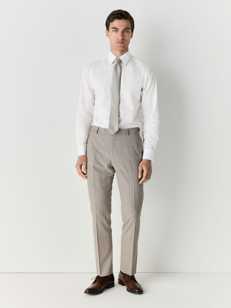 White/Green with Pocket Square Slim Fit Occasion Shirt And Tie Pack - Image 2 of 9