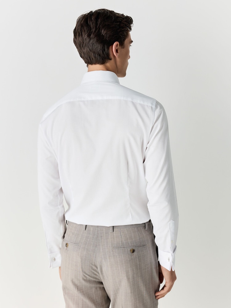 White/Green with Pocket Square Slim Fit Occasion Shirt And Tie Pack - Image 3 of 9