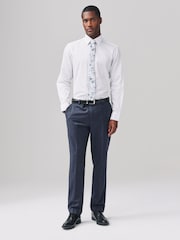 White/Blue ditsy floral tie Slim Fit Occasion Shirt And Tie Pack - Image 2 of 8