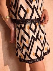 Mint Velvet Black Geo Print Playsuit - Image 3 of 7