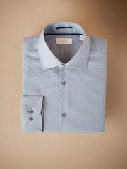 Blue Houndstooth Slim Fit Signature Premium Textured Shirt - Image 1 of 3