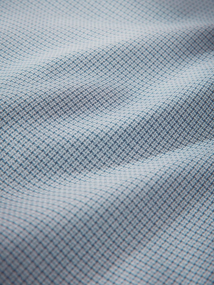 Blue Houndstooth Slim Fit Signature Premium Textured Shirt - Image 3 of 3