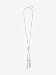 Mint Velvet Silver Tone Double Tassel Necklace - Image 1 of 3