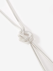 Mint Velvet Silver Tone Double Tassel Necklace - Image 3 of 3