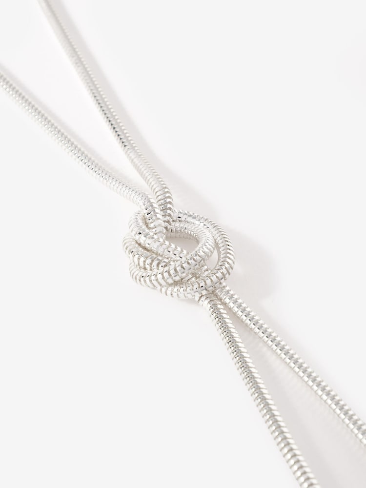 Mint Velvet Silver Tone Double Tassel Necklace - Image 3 of 3