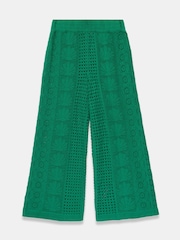 Mint Velvet Green Crochet Knit Trousers - Image 4 of 5