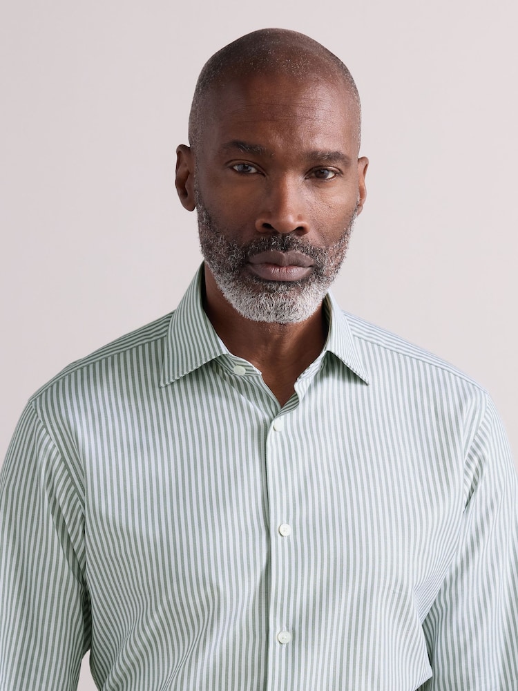 Green Bengal Slim Fit Signature 100% Cotton Bengal Stripe Shirt - Image 1 of 7