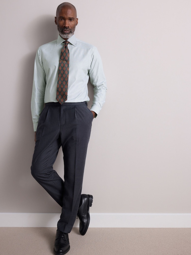 Green Bengal Slim Fit Signature 100% Cotton Bengal Stripe Shirt - Image 4 of 7