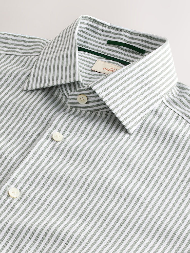 Green Bengal Slim Fit Signature 100% Cotton Bengal Stripe Shirt - Image 6 of 7