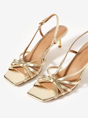 Mint Velvet Gold Marcie Knot Heels - Image 6 of 6