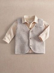 Mamas & Papas Knitted Waistcoat & Shirt Set - Image 1 of 3