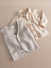 Mamas & Papas Knitted Waistcoat & Shirt Set - Image 2 of 3