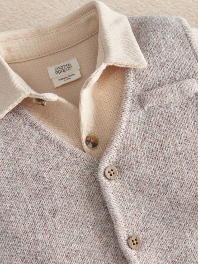Mamas & Papas Knitted Waistcoat & Shirt Set - Image 3 of 3