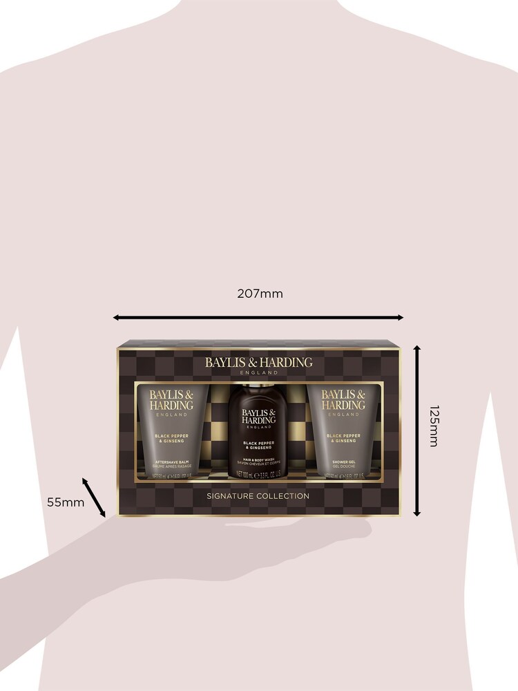 Baylis & Harding Pepper & Ginseng Mens Luxury Mini Trio Gift Set - Image 5 of 5