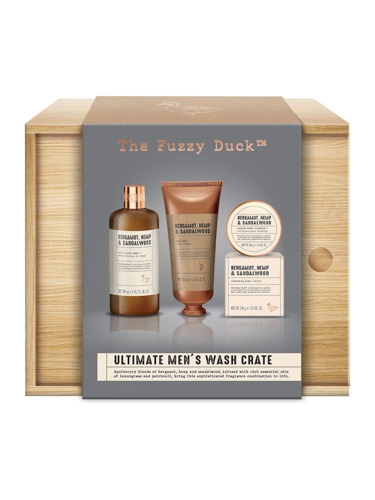Baylis & Harding Mens Bergamot, Hemp & Sandalwood Ultimate Wash Crate Brown Gift Set - Image 1 of 5