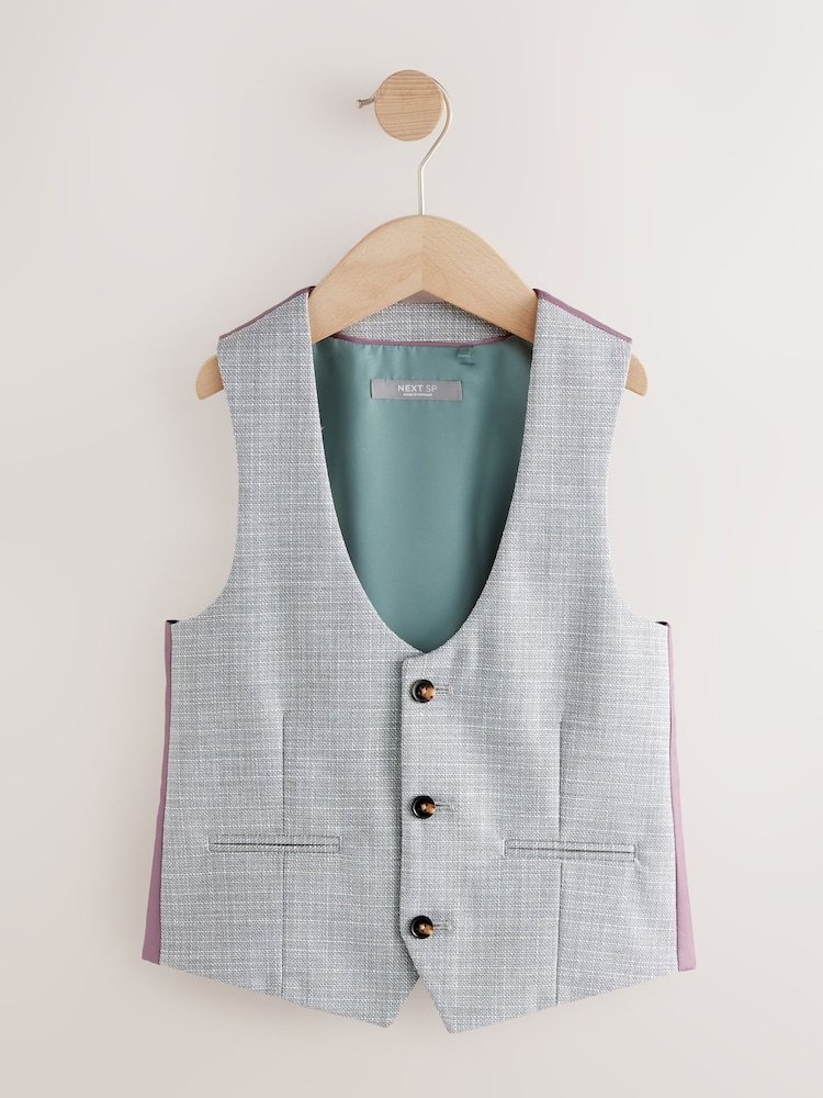 Grey Slub Text Waistcoat - Image 1 of 4 Grey Slub Text Waistcoat - Image 1 of 4