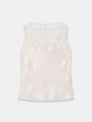 Mint Velvet Cream Lace Satin Top - Image 8 of 8