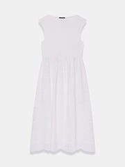Mint Velvet White Jersey Broderie Midi Dress - Image 6 of 7