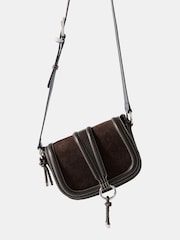 Mint Velvet Brown Harper Suede Saddle Bag - Image 2 of 4