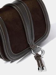 Mint Velvet Brown Harper Suede Saddle Bag - Image 3 of 4