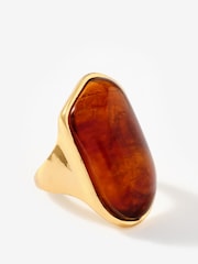 Mint Velvet Gold Tone Sculptured Resin Ring - Image 1 of 3