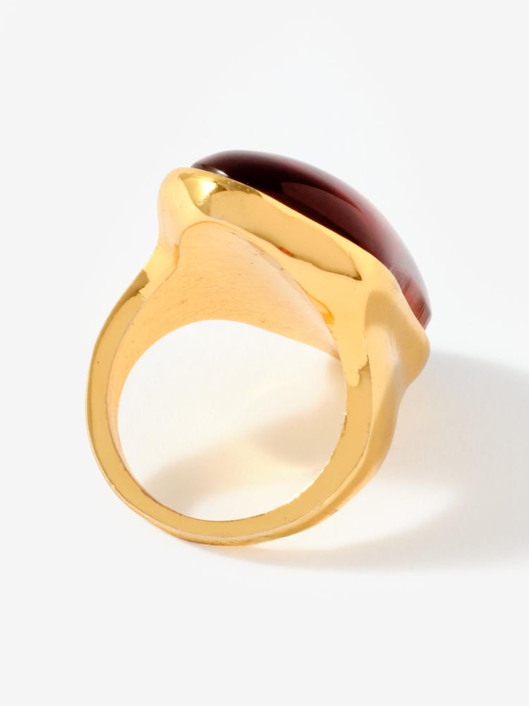 Mint Velvet Gold Tone Sculptured Resin Ring - Image 2 of 3 Mint Velvet Gold Tone Sculptured Resin Ring - Image 2 of 3