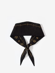 Mint Velvet Black Linen Embellished Neck Scarf - Image 1 of 3