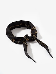 Mint Velvet Black Linen Embellished Neck Scarf - Image 2 of 3