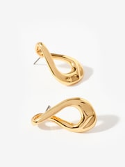 Mint Velvet Gold Tone Sculpted Wave Earrings - Image 1 of 3