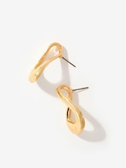 Mint Velvet Gold Tone Sculpted Wave Earrings - Image 2 of 3