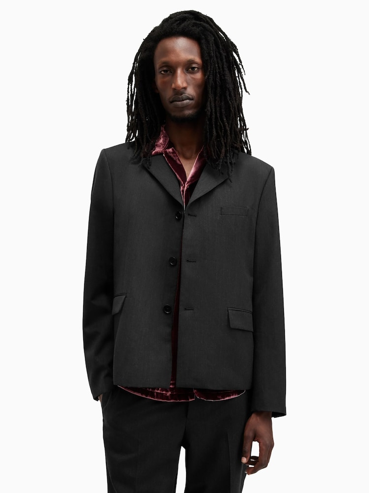 AllSaints Grey Blackwater Blazer - Image 1 of 10