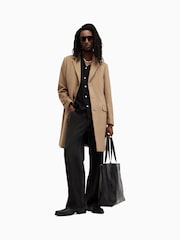 AllSaints Brown Hal Coat - Image 1 of 9